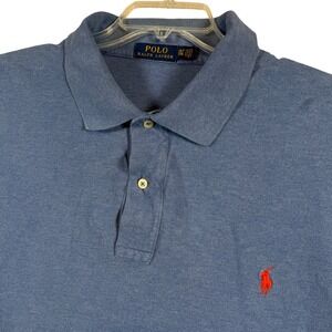 Polo Ralph Lauren Mens 2XLT Blue Short Sleeve Classic Fit Polo Shirt Red Pony